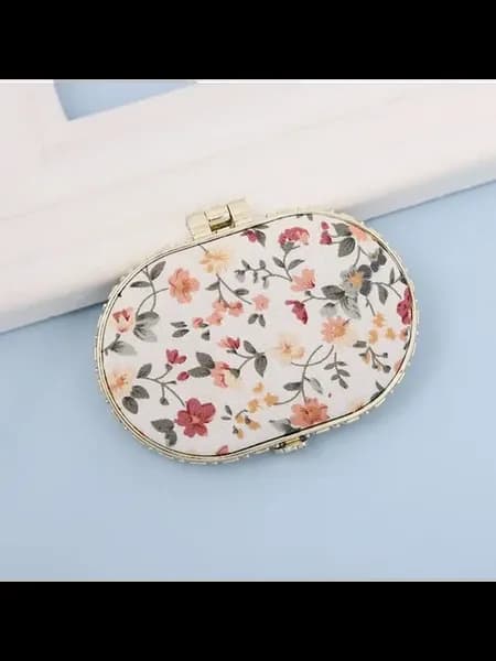 Мини-зеркало складное цветочный рисунок, Ellipse-White