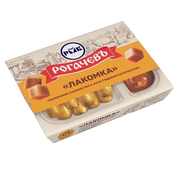 Молоко сгущенное вареное Молочное Лакомство с хрустящими палочками 47 г, 8,5%, Рогачевъ