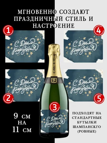 Наклейки на бутылки шампанского