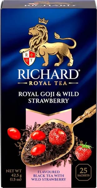 Чай черный RICHARD Royal Goji&Wild Strawberry арома, 25саш