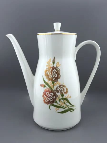 Кофейник ГВОЗДИКИ фарфор Freiberger Porzellan1970-е гг