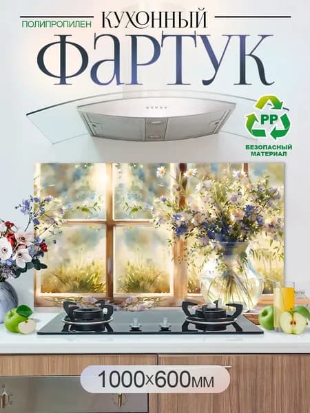 Кухонный фартук на стену 1000х600мм защитный экран