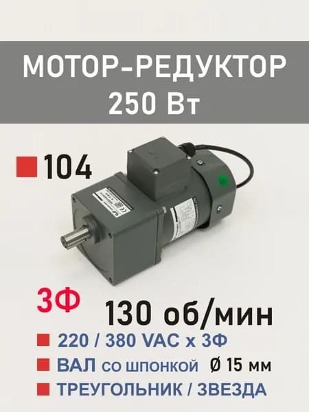 100YS250WGY38H 100GF10H трёхфазный мотор-редуктор 250 Вт 130 об*мин 220, 380 В переменного тока