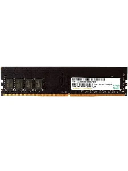 Apacer Оперативная память DDR4 Apacer AU08GGB24CEYBGH 8Гб 2400MHz DDR4, 2400 МГц, 1 x 8 ГБ (AU08GGB24CEYBGH)