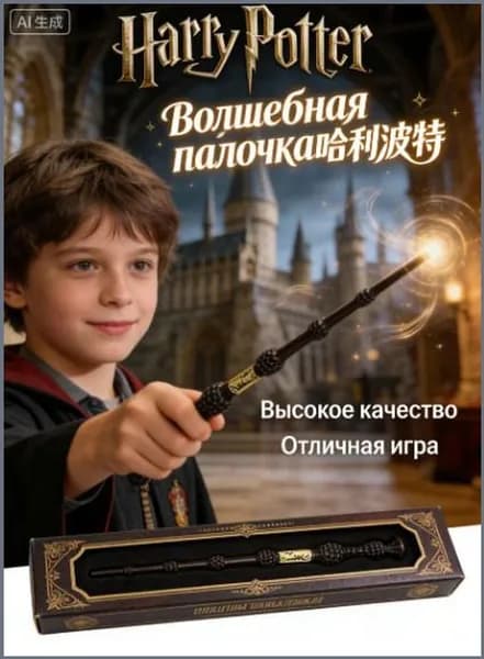 Палочка Гарри Поттера стреляющая огнем Свет-звуковой эффект Для хэллоуина/косплея/праздника Универсальный подарок