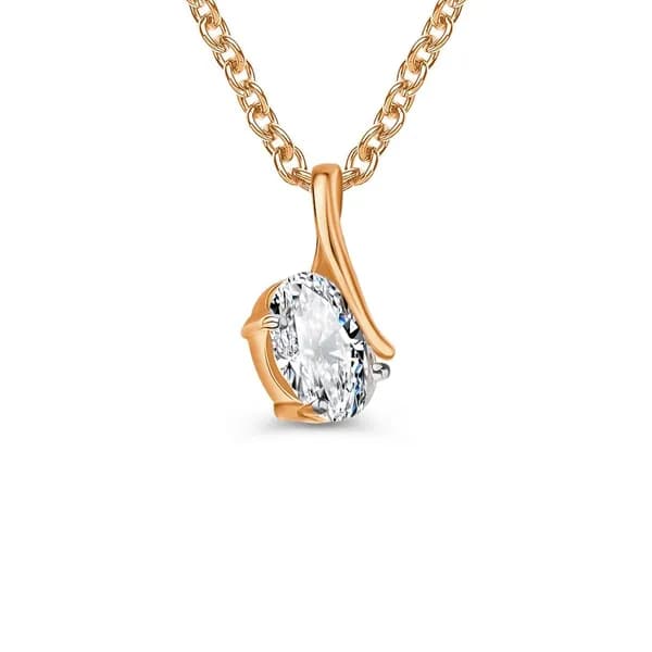 Подвеска на шею с фианитом из красного золота 375 пробы 585GOLD