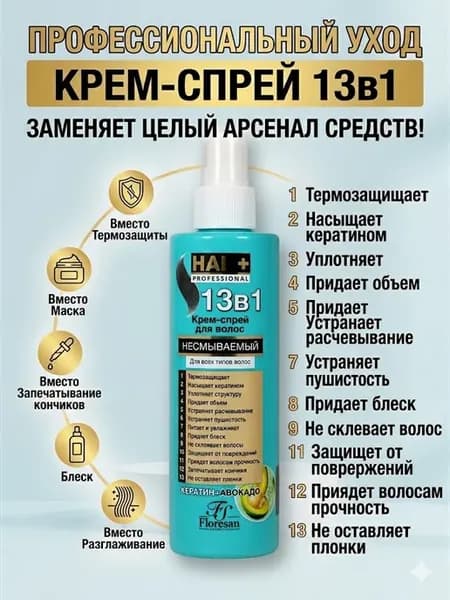 Крем спрей для волос несмываемый 13 в 1