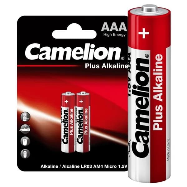 Батарейка мизинчиковая ААА 1.5В Plus Alkaline Camelion (упак. 2 шт)
