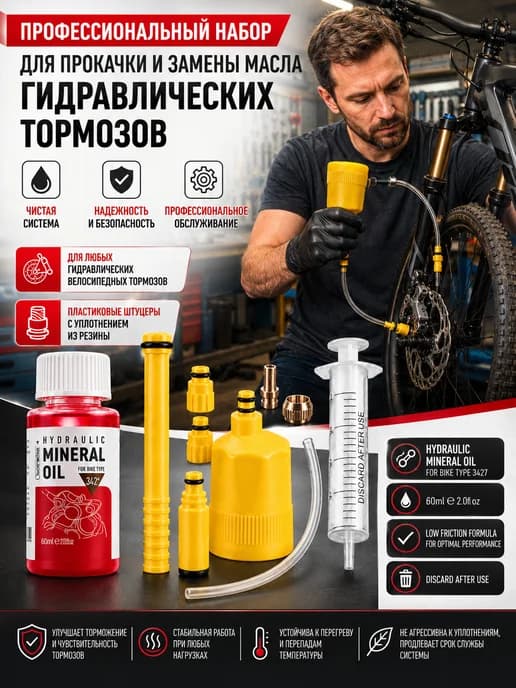 Мини набор для прокачки тормозов с гидравлическим маслом