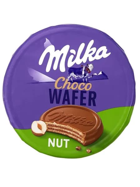 Вафли Milka с кремовой начинкой из фундука покрытые молочным шоколадом, 30 г