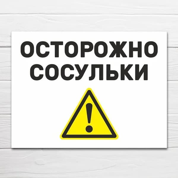 Табличка "Осторожно сосульки", 27х20 см, ПВХ