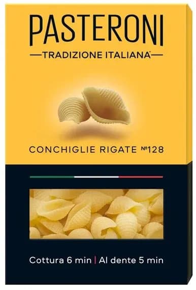 Макароны Pasteroni Conchiglie rigate №128 400г