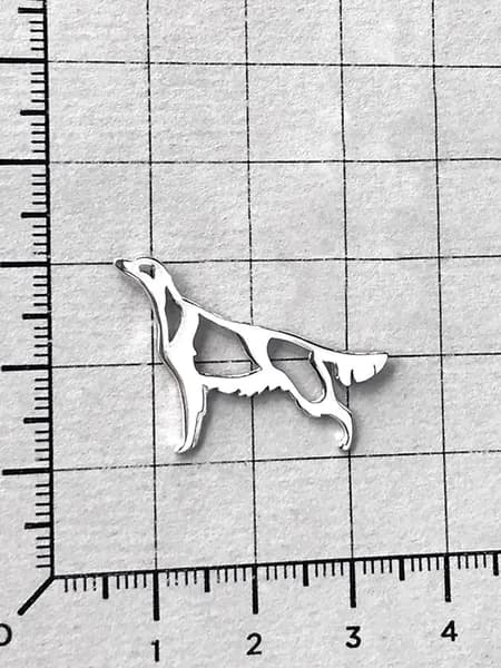 DIAMOND ANIMAL брошь значок с собакой Сеттер, серебро 925 с родием