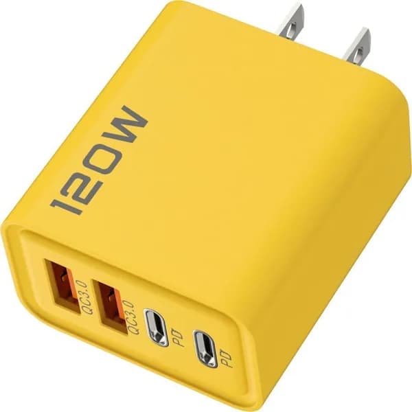 Зарядное устройство 120 Вт 4 порта (2 USB-A + 2 Type-C PD) быстрая зарядка универсальное для телефонов и ноутбуков