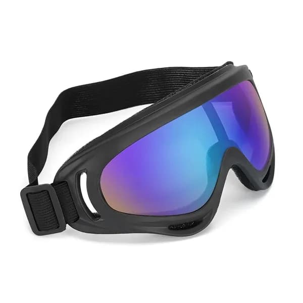 Уличные велосипедные очки retro ski motorcycle mask goggles-синяя цветная пленка