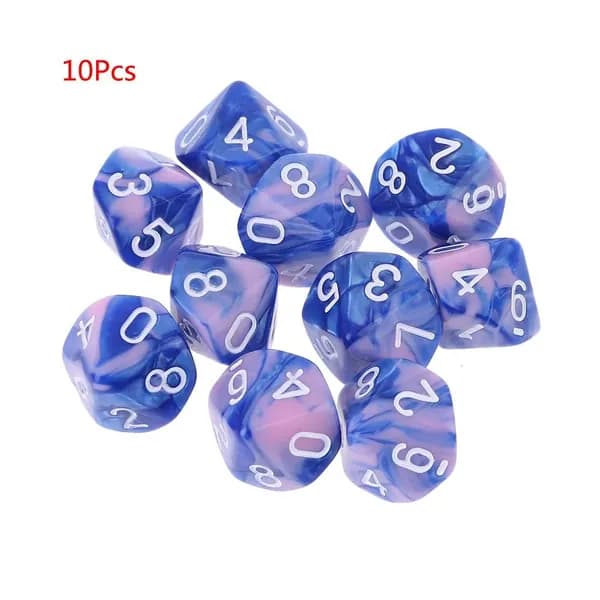 Набор из 10 шестигранных кубиков D10, 04