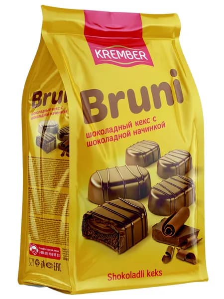 Кекс глазированный с шоколадной начинкой 190г BRUNI