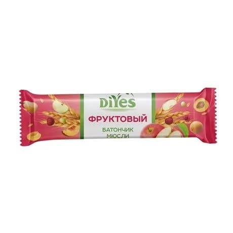 Батончик-мюсли DiYes фруктовый, 25г - 20 шт.