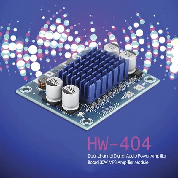 усилитель звука D класса HW-404, двухканальный, 30 Вт
