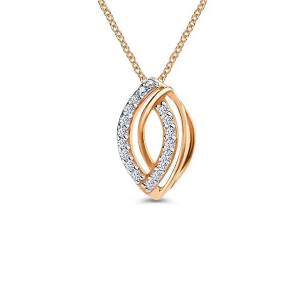 Подвеска на шею с фианитами из красного золота 375 пробы 585GOLD