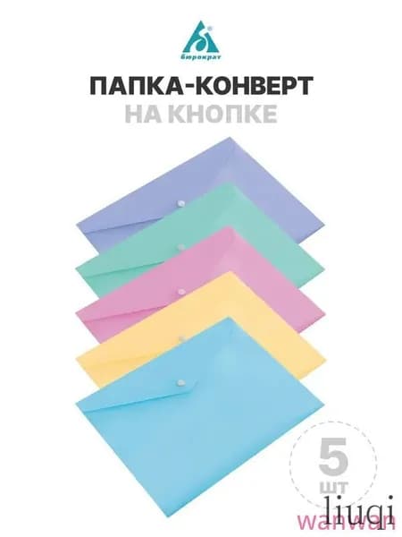 Папка-конверт A4, 5 шт.