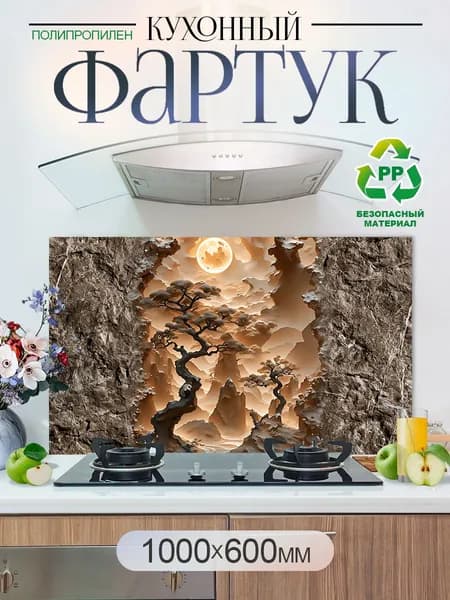 Кухонный фартук на стену 1000х600мм защитный экран