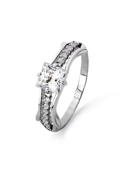 Кольцо серебряное женское 925 пробы с фианитами, KARATOV