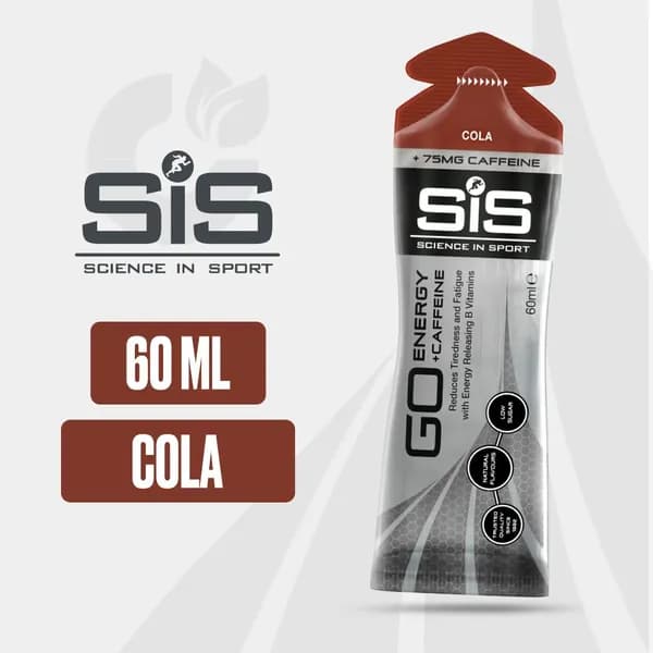 Энергетический гель углеводный SiS, 1 шт 60 мл (Кола), GO Isotonic Energy c кофеином 75 мг, Спортивный питьевой изотоник для бега, Для мужчин и женщин