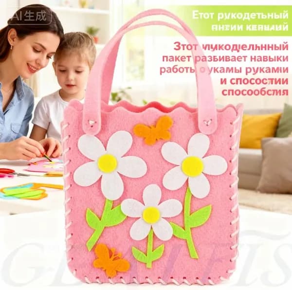 Эксклюзивный набор для шитья фетровой сумочки, творчество и рукоделие для девочек