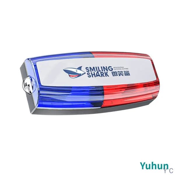 Многофункциональный LED-фонарь: красно-синий мигающий сигнал + белый передний свет