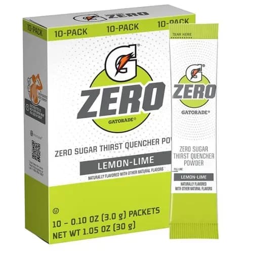 Изотонический стик Gatorade Third Quashed Powder Stick 10 упаковок без сахара с нулевым лимонным вкусом