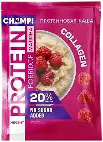 Каша протеиновая Чамп! малина лен Леовит нутрио м/у, 40 г