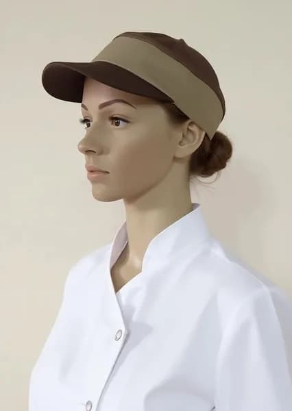 Козырек коричневый с бежевым (ткань плащевая)