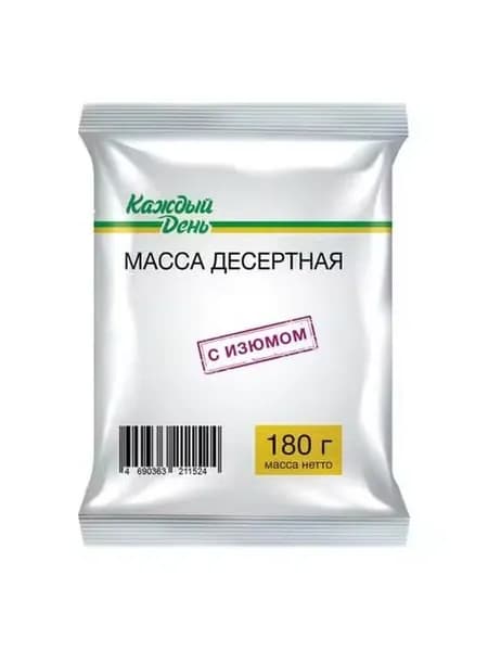 Масса десертная Каждый День с изюмом 23% СЗМЖ 180 г