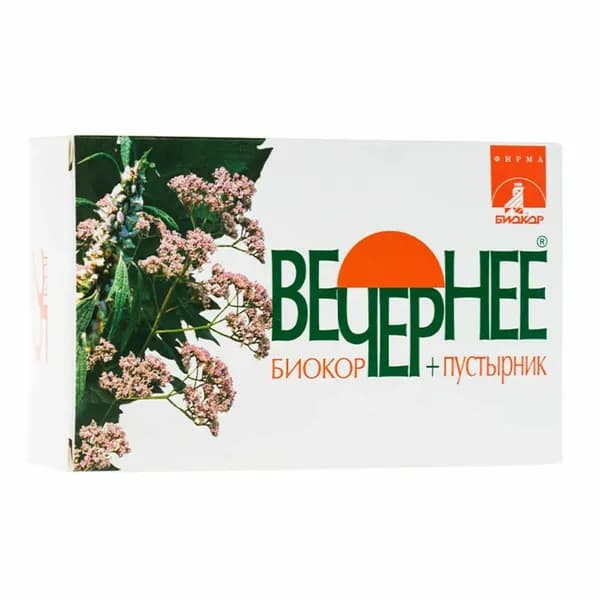 Вечернее + Пустырник Биокор драже 0,18 г №60