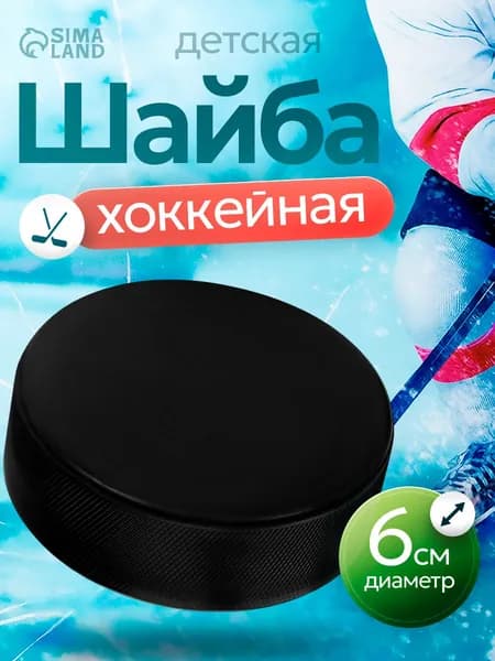 Шайба хоккейная подростковая ONLYTOP, диаметр 6 см