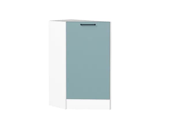 Шкаф нижний торцевой Флэт, цвет фасада Grey-green In 2S, цвет каркаса Белый, 816*296*552 мм (В*Ш*Г)