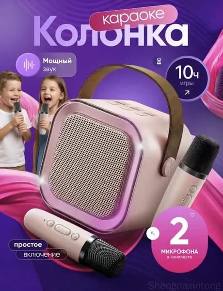 Караоке колонка с двумя микрафонами