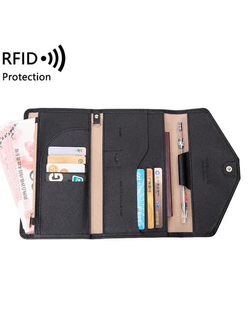 Дорожный кошелек черный RFID