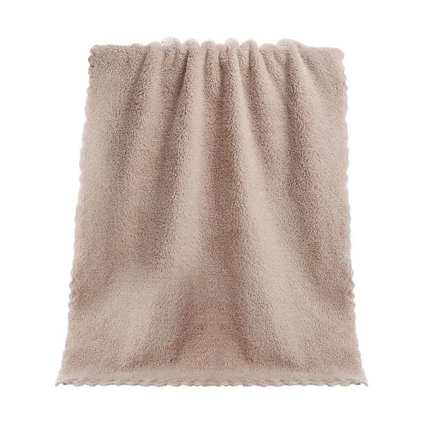 unbrand Полотенце для лица, рук 30x60 см, корал-флис, светло-коричневый, 1 шт