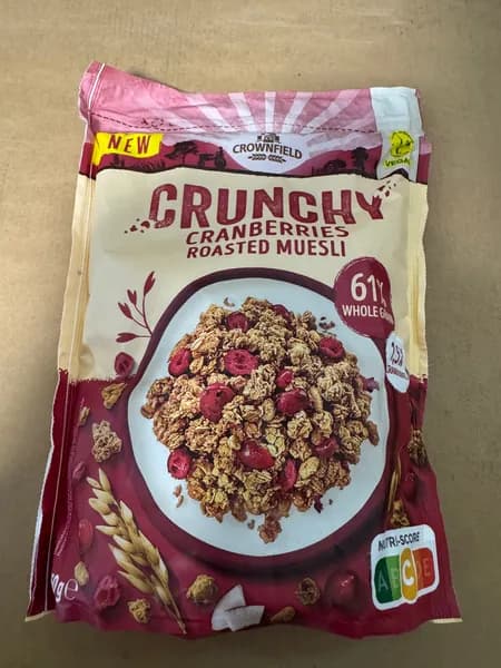 Мюсли Crownfield Crunchy Cranberries 350г,Финляндия