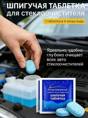 Жидкость стеклоомывателя Таблетки до -30°C, 10 шт.