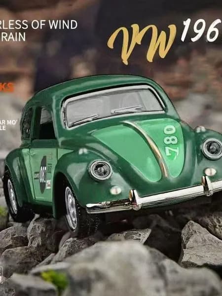 Инерционная игрушечная машинка Volkswagen Beetle, ретро модель из сплава