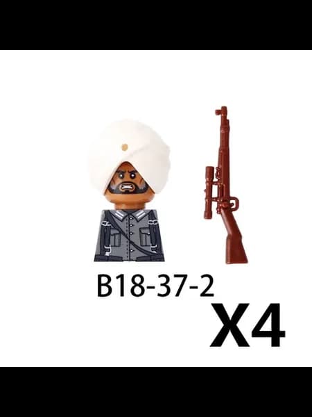 Солдат с тюрбаном, B18-37-2, 4шт