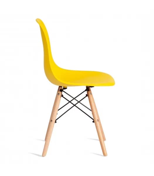Стул CINDY (EAMES) (mod. 1801) / 1 шт. в упаковке дерево бук/металл/сиденье пластик, 45x51x82 см, Yellow (Желтый)