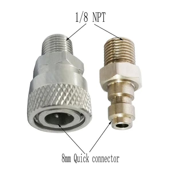 1 комплект разъем 1/8 NPT и заглушка для заправочного ниппеля 8 мм для удалённого подключения PCP из нержавеющей стали с быстроразъёмным соединением