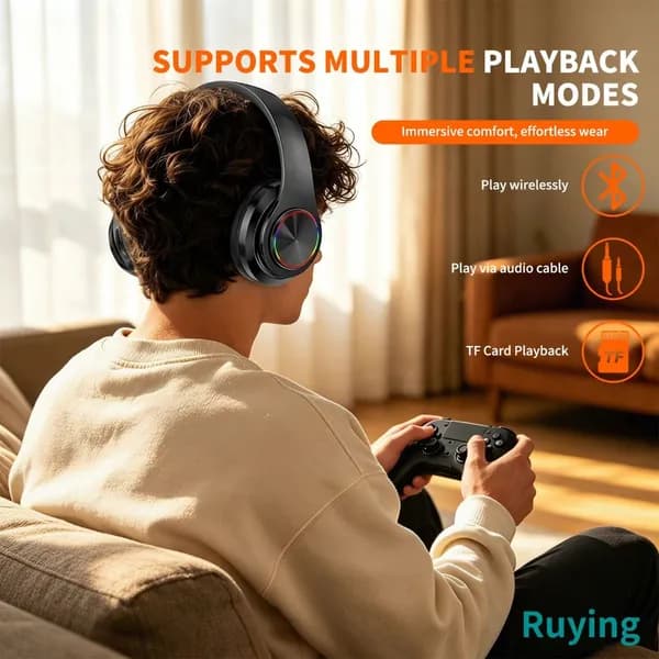 milochic Наушники с микрофоном B39, Bluetooth, USB Type-C, 3.5 мм, черный