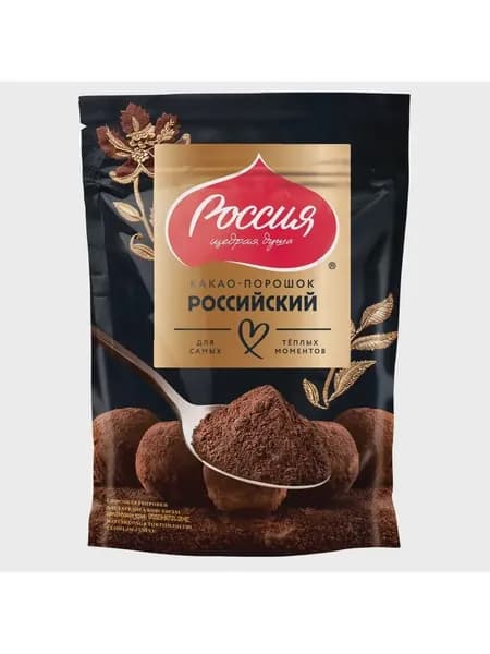 Какао-порошок " Российский "Россия-Щедрая душа! 100 г. 1уп.