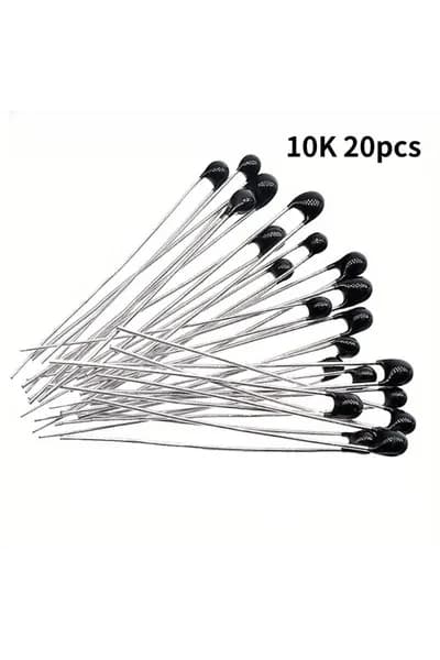 20PCS Терморезистор NTC Терморезистор MF52 NTC-MF52AT 10K 5% 3950B Ом для измерения температуры Черный