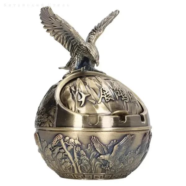 Пепельница Eagle - Винтажная металлическая пепельница с орлом, ретро дизайн для дома и офиса